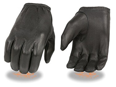Milwaukee Leather SH887 Black Mens Deerskin Short Wristed Driving Gloves Black Medium