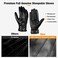 Aegend Sheepskin Leather Gloves for Men Soft Warm Cashmere Lining Full Hand Touchscreen Winter Gift Thermal Black