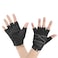 TINAYAUE Kids Cycling Gloves Thin Breathable Non Slip Shockproof Sports Half Finger Gloves for Riding Biking Roller Skating Black Medium