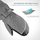 MCTi Kids Mittens Waterproof Winter Ski Warm Sherpa Lined Long Cuff with String Gray XSmallFits 811 Years