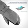 MCTi Kids Mittens Waterproof Winter Ski Warm Sherpa Lined Long Cuff with String Gray XSmallFits 811 Years