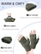JUNRUI Fingerless Gloves Half Finger Winter Warm Knitted Gloves Working Running Biking Driving for Men Women
