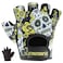 Contraband Pink Label 5237 Womens Designer Workout Gloves Sugar Skull Print wGripLock Padding Yellow Medium