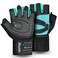 ihuan Ventilated Weight Lifting Gym Workout Gloves with Wrist Wrap Support for Men Women Full Palm Protection for Weightlifting Training Fitness Hanging Pull ups