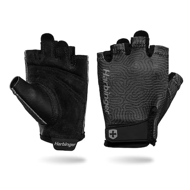 Harbinger Power Gloves 30 Durable Half Finger Weightlifting Gloves with Adjustable Wrist Closure Breathable Leather Palm Womens