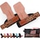 Frelaxy Lifting Wrist Straps Women and Men Weight Lifting Grips with Cushion Wrist Loop Double Layer Leather and Storage Pouch Gym Workout Straps for Deadlift and Powerlifting
