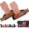 Frelaxy Lifting Wrist Straps Women and Men Weight Lifting Grips with Cushion Wrist Loop Double Layer Leather and Storage Pouch Gym Workout Straps for Deadlift and Powerlifting