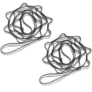 KIKIGOAL 2pcs Safety Daisy Chains Strong Climbing Strap Adjustable Nylon Strap Rope Yoga Pilates Stretching Straps grey 180cm 15cm7087x059