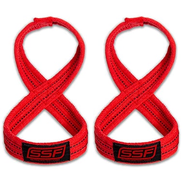SERIOUS STEEL FITNESS Figure 8 Deadlifting Straps 60 Centimeters Red