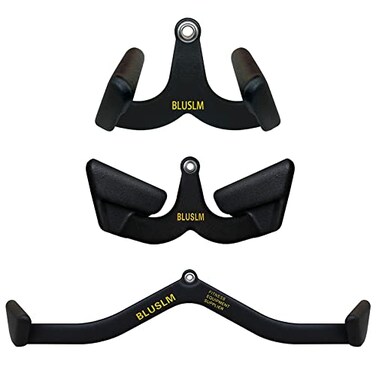 BLUSLM LAT Pull Down Bar for Cable Machine LAT Pulldown Attachments Tbar Vbar Cable Attachment for Gym Back Tricep Strength Training Handle