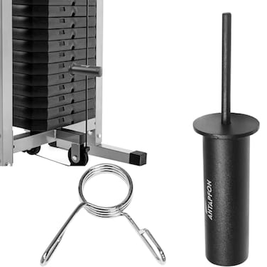 AHTAPFON Weight Stack Pin with 1 x Spring CollarWeight Extender PinFits Add 2 Weight Plates for Cable MachineFitness Equipment for Home Gym 1080mm150mmRod