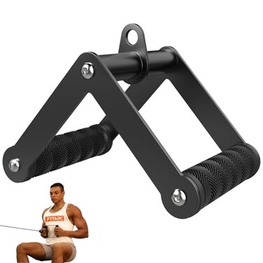 Fitarc Double D Row Handle Cable Attachments for Gym NonSlip V Bar Attachment for Home Gym Equipment T Bar Row Attachment for Back Training LAT Pulldown Attachments and Cable Machine Attachment