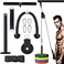 Monfasye Mtgluk Cable Pulley System Upgraded DIY LAT and Lift Weight Pulley Machine Attachment Home Gym Forearm Wrist Roller for Triceps Pull Downs Biceps Curl Forearm Shoulder Nylon 100