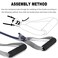 Hshbxd Resistance Band Handles Accessories Kit for Elastic Bands Tubes Modern Silver and Black Nylon Exercise Strap Accessories