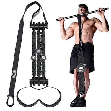 INNSTAR Innstar Pull Up Assistance Bands Heavy Duty Resistance Band for Pull Up Assist Adjustable Resistance 165265lbs with Fabric FeetKnee Rest Pull Up Bands Assistance Bands Black 265lbs Resistance