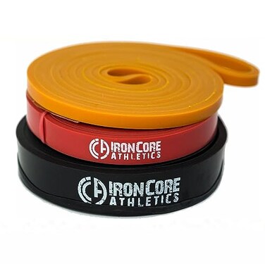 Iron Core Athletics PullUp Assistance Bands Long Loop Orange Red Black Resistance Bands 565 lbs for Men Women Ideal for Strength Training Yoga Home Gym Workouts