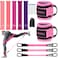Mexlyca Resistance Bands Set Resistance Band and Adjustable Ankle Exercise Bands with Cuffs Great Equipment for Training Working Out YogaHome Gym with Training Guidance Carry BagSet of 8 Pink