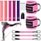 Mexlyca Resistance Bands Set Resistance Band and Adjustable Ankle Exercise Bands with Cuffs Great Equipment for Training Working Out YogaHome Gym with Training Guidance Carry BagSet of 8 Pink