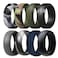 Finrray Silicone Wedding Ring for Men Breathable Rubber Wedding Bands for Crossfit Fishing Hunting8 Pack CamoNavy Blue Olive Green Dark Grey Black Size 9 1895 mm