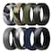 Finrray Silicone Wedding Ring for Men Breathable Rubber Wedding Bands for Crossfit Fishing Hunting8 Pack CamoNavy Blue Olive Green Dark Grey Black Size 9 1895 mm