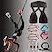 DASKING Natural Latex Resistance Bands Set 3Level for Suspension Trainer for Home Gym Yoga Recovery Adjustable Harness Exercise Guide