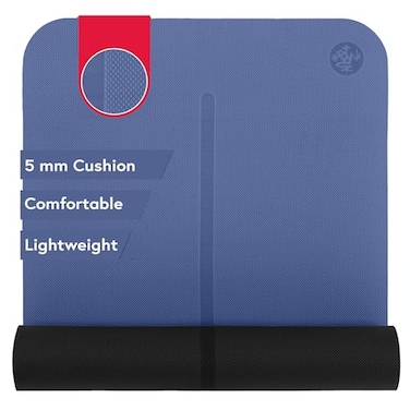 Manduka Begin Yoga Mat 68 5mm Cushioning Comfortable Lightweight Reversible with Alignment Stripe BudgetFriendly 68 x 24 inches Moon Black