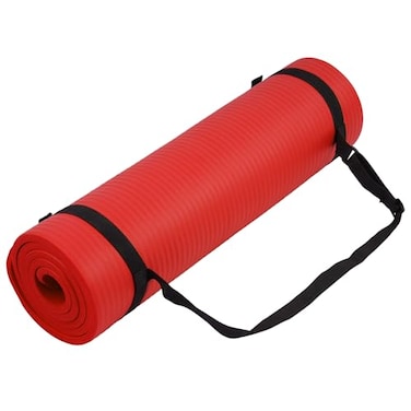 Fitvids 12Inch Thick High Density Foam Exercise Yoga Mat with Carrying Strap For Cushioning The Body Against Hard Floors Red