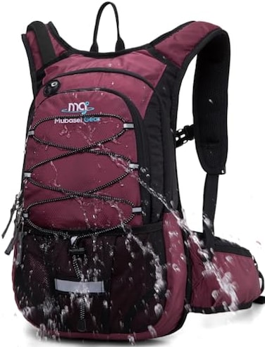 Mubasel Gear 15L Insulated Hydration Backpack Pack with 2L Water Bladder Lightweight Hiking Backpack Bag for Women Men Daypack for Hiking Running Festival Camping Biking Wine