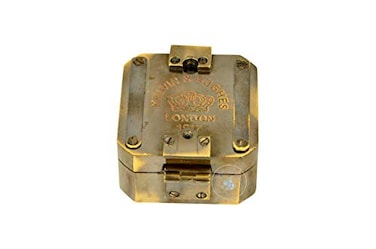 Aasiya Nautical Kelvin Hughes Natural Sine Brass Pocket Compass Vintage Mining Compass Outdoor Navigation Tool