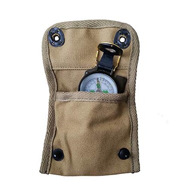 ANQIAO Reproduction WW2 US Compass Pouch Bag with Modern Compass