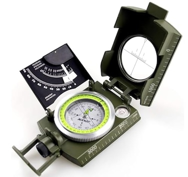 AOFAR AF4074 Military Compass Lensatic SightingMultifunctional Fluorescent Waterproof and Shakeproof with Inclinometer and Carrying Bag for Camping Hiking Hunting