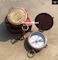 NauticalMart Engraved Brass Compass with Leather Case Nautical Gift for Our Son from Dad and Mom Anniversary Birthday