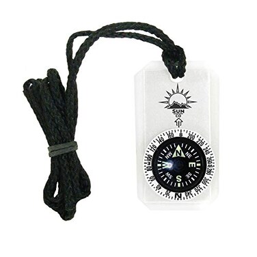 Sun Company MiniComp II Mini Orienteering Compass With Rotating Bezel EasytoRead Zipperpull Compass for Jacket Parka or Pack
