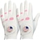 Amy Sport Womens Golf Gloves Left Hand Right with Ball Marker Value 2 Pack All Weather Grip Rain Soft Leather Pink Size Small Medium Large XL 2 PackWorn on Left Hand Small