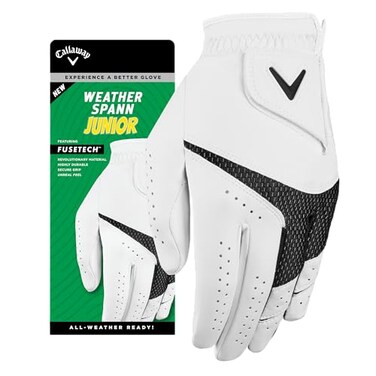Callaway Golf Weather Spann Junior Glove Worn on Right Hand Large White