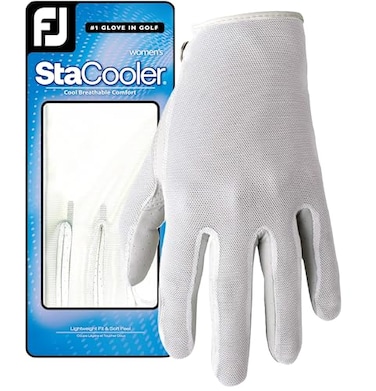 FootJoy Womens StaCooler Fashion Golf Gloves MediumLarge Worn on Left Hand White