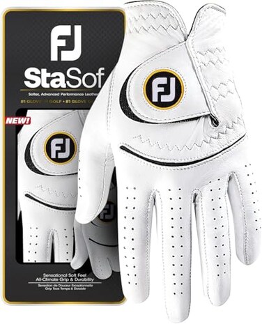 FootJoy Womens StaSof Golf Glove White Medium Worn on Left Hand