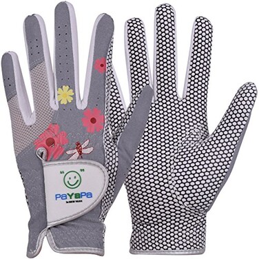 PaYaPa in NEW YORK GH Womens Leather Golf Gloves One Pair Flower Printed Both Hands