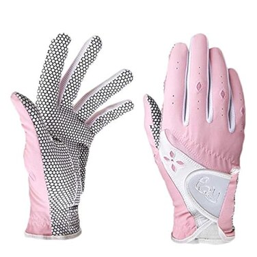 PGM Womens Golf Glove One Pair Improved Grip System Cool and Comfortable Pink 21 XL