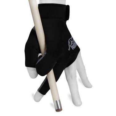 Billiard City Predator Second Skin Billiard Glove for Left or Right Hand Black wGrey Logo LargeXLarge for Left Hand RightHanded Player