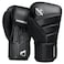 Hayabusa T3 Boxing Gloves for Men and Women Wrist and Knuckle Protection DualX Hook and Loop Closure Splinted Wrist Support 5 Layer Foam Knuckle Padding Black 14 oz