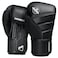 Hayabusa T3 Boxing Gloves for Men and Women Wrist and Knuckle Protection DualX Hook and Loop Closure Splinted Wrist Support 5 Layer Foam Knuckle Padding Black 14 oz