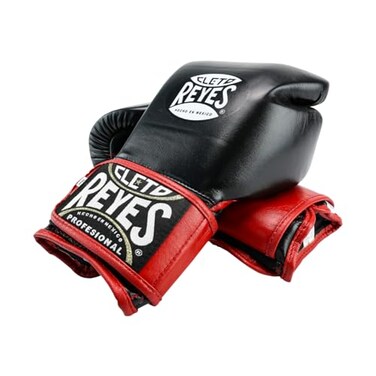 CLETO REYES Professional Extra Padding Boxing Gloves for Training Sparring and Punching for Men and Women MMA Kickboxing Muay Thai Hook and Loop 16 oz Black Red