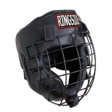 Ringside Safety Cage Boxing Headgear with Full Face Medium Black
