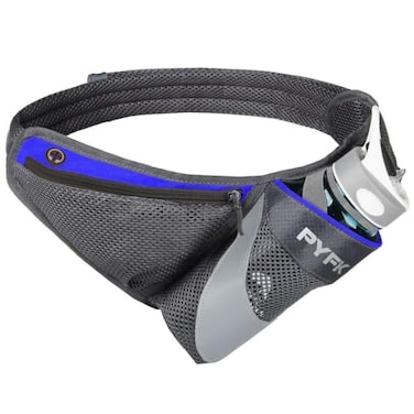 PYFK Running Belt Hydration Waist Pack with Water Bottle Holder for Men Women Waist Pouch Fanny Bag Reflective Blue