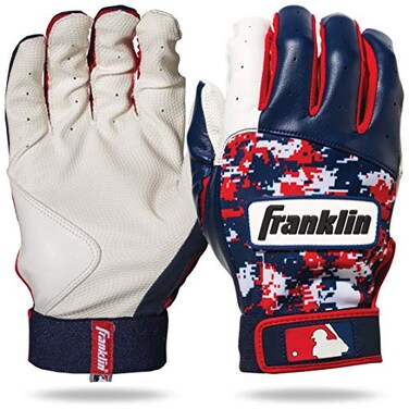 Franklin Sports MLB Digi Camo Batting Gloves WhiteNavyRed Small