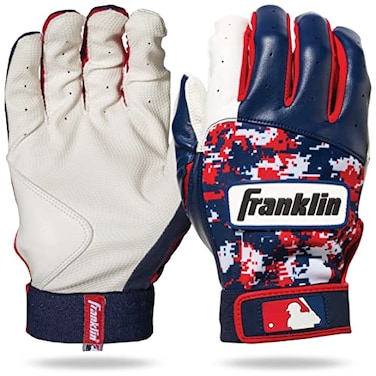 Franklin Sports Youth MLB Digi Camo Batting Gloves WhiteNavyRed Small