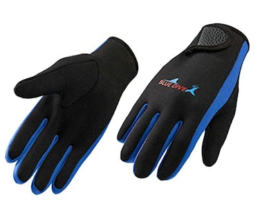 EXCEREY Diving Gloves for Snorkeling Water Sports AntiScratch Blue S