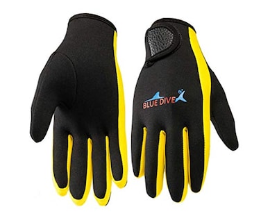 EXCEREY Diving Gloves for Snorkeling Water Sports AntiScratch Yellow L