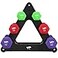 JFIT Dumbbell Set wDurable Rack Double Neoprene Coated Workout Weights Solid Design Rack 18 LB Set